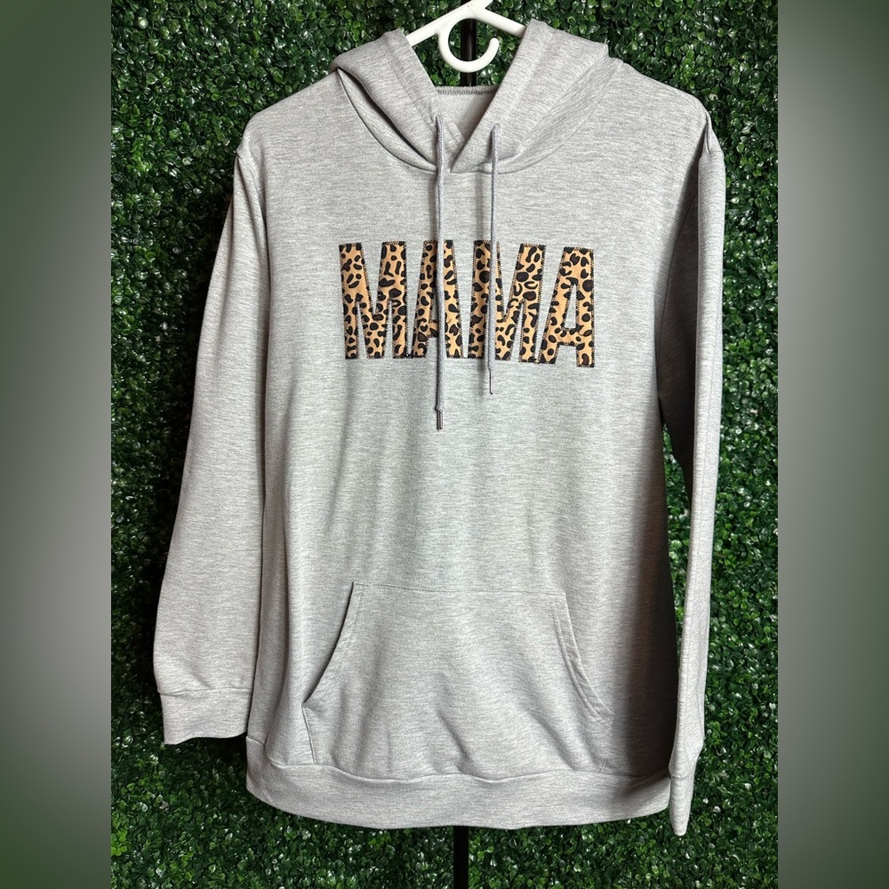 Women’s Leopard Print Mama Gray Large Hoodie - Picture 1 of 5
